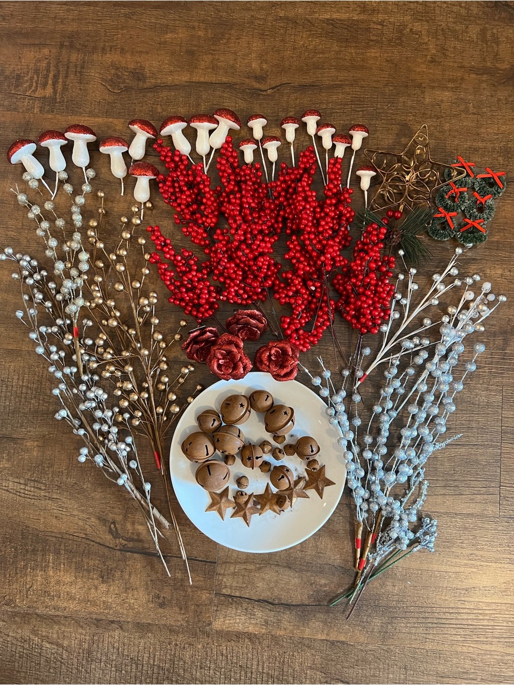 Assorted Holiday DIY Decorative Picks & More - Silver, Gold, Red & Green